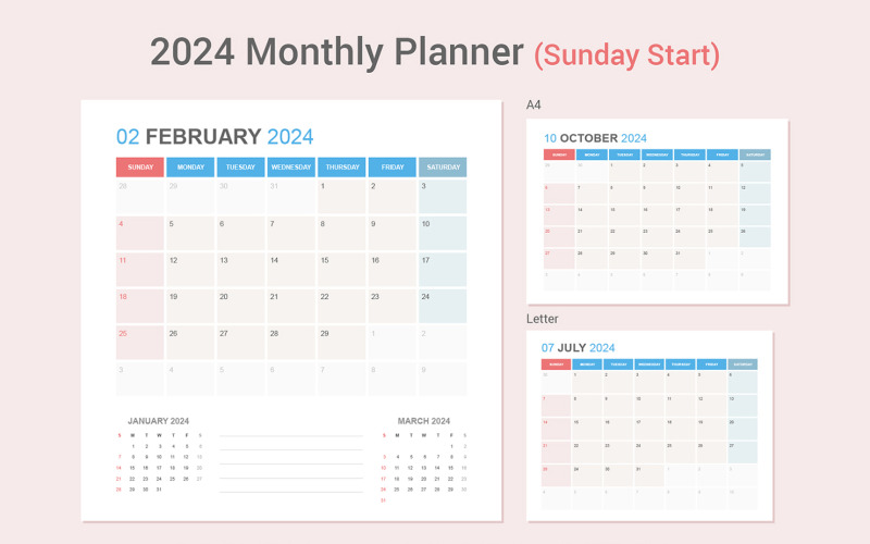 2024 Simple Calendar [Sunday] Planner