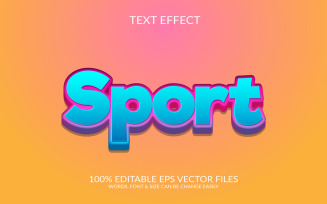 Sport 3D Editable Vector Eps Text Effect Template Design