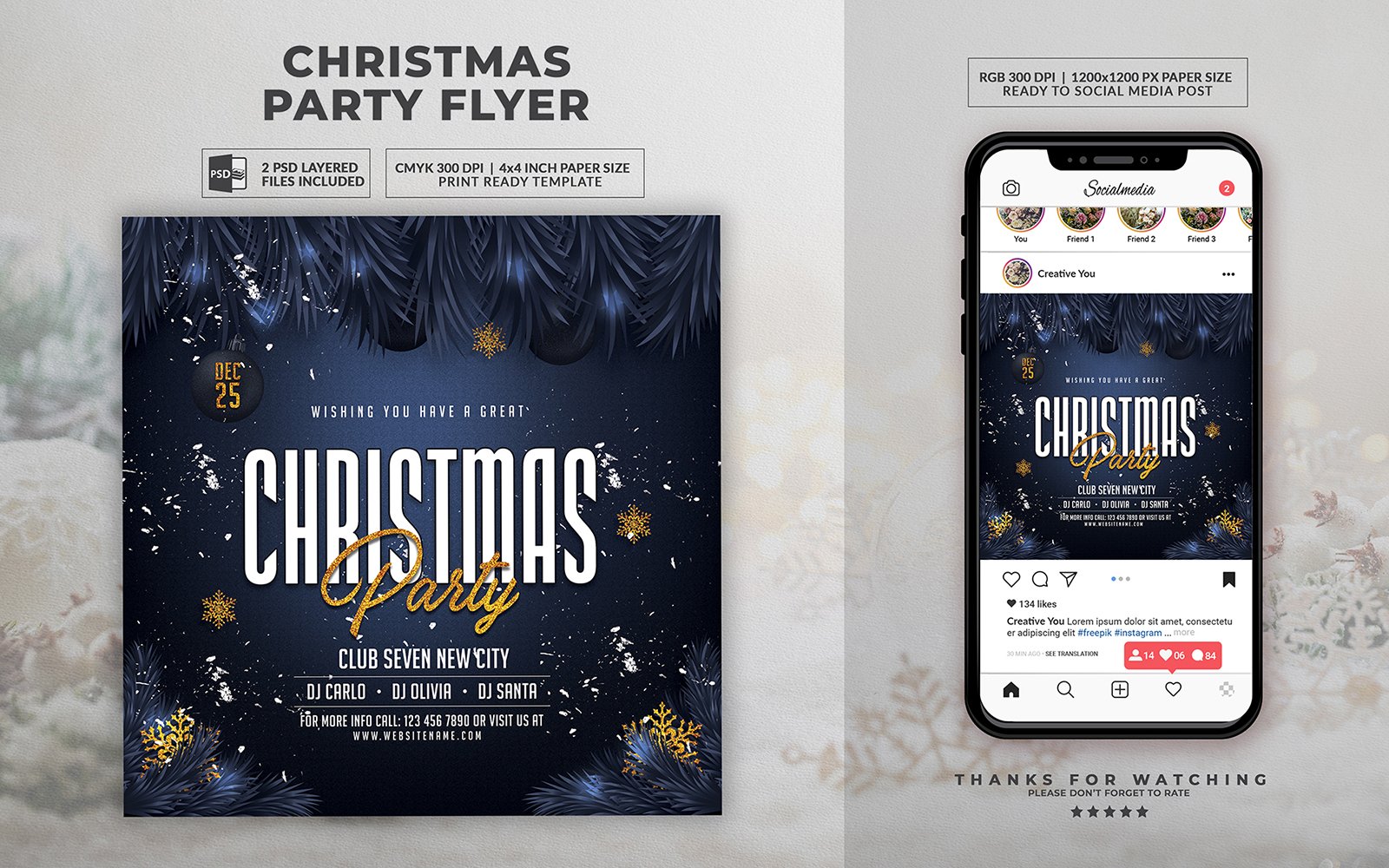 Template #366344 Flyer Christmas Webdesign Template - Logo template Preview
