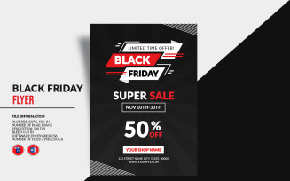 Black Friday Promotional Flyer. MS Word and Psd Template