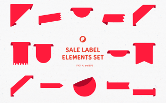 Bold Red Sale Label Elements Set