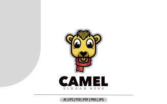 Camel head cartoon mascot logo design