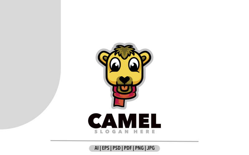 Camel head cartoon mascot logo design Logo Template