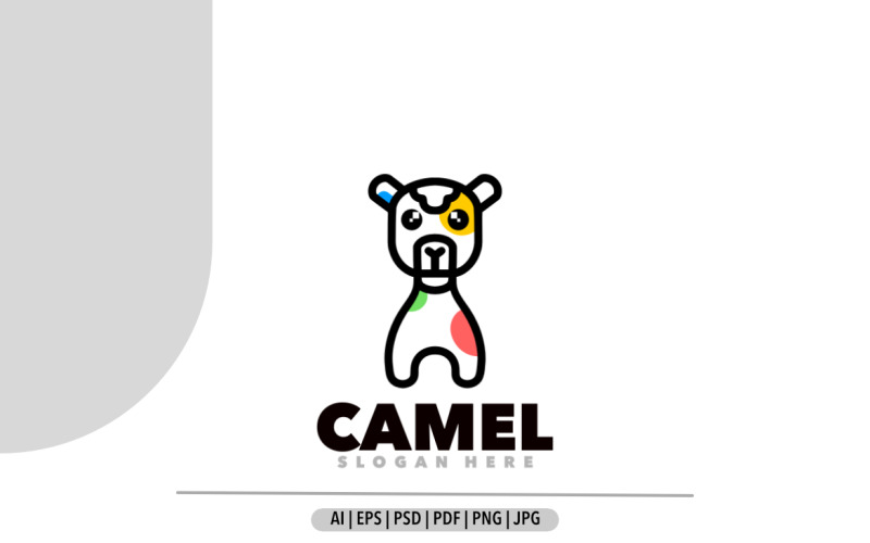Camel line symbol logo design Logo Template