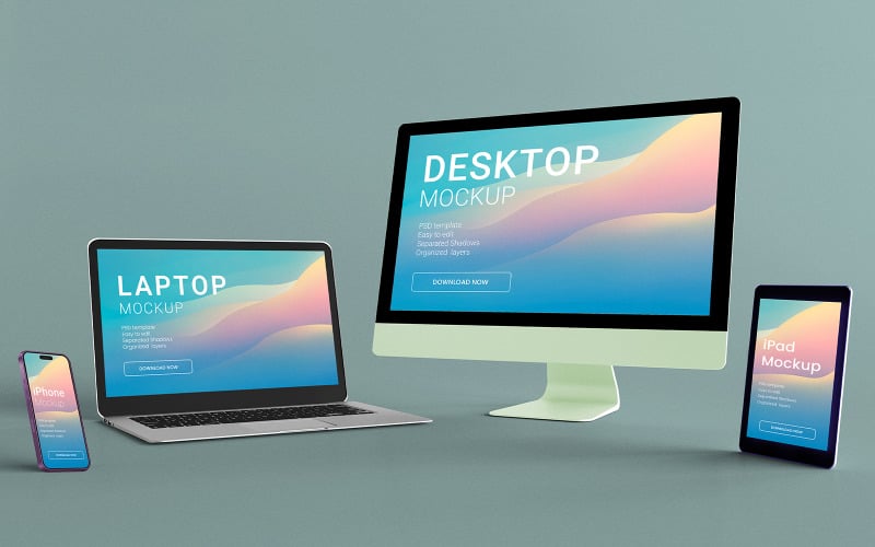Device Collection PSD Mockup Product Mockup