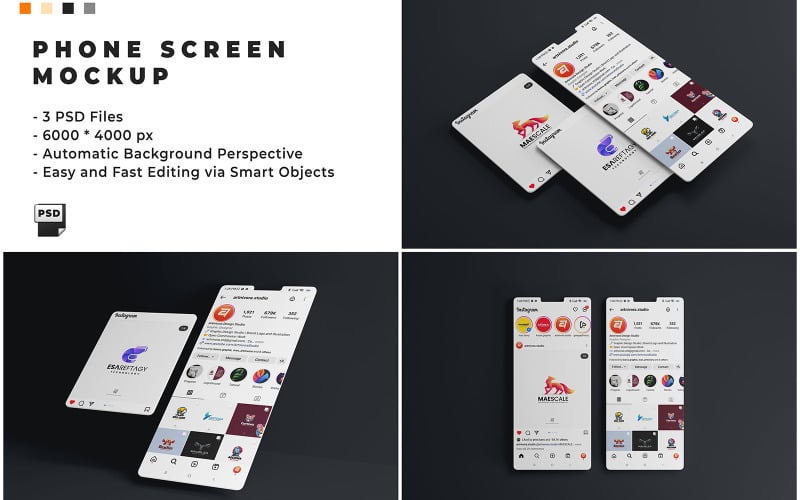 Phone Screen Mockup Template Product Mockup