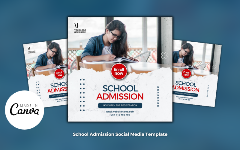 School Admission Design Template Social Media