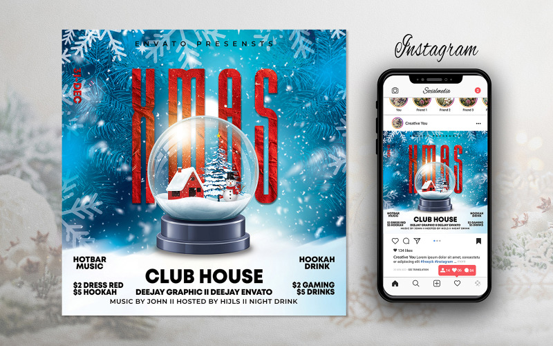 Xmas Party Flyer Template Corporate Identity