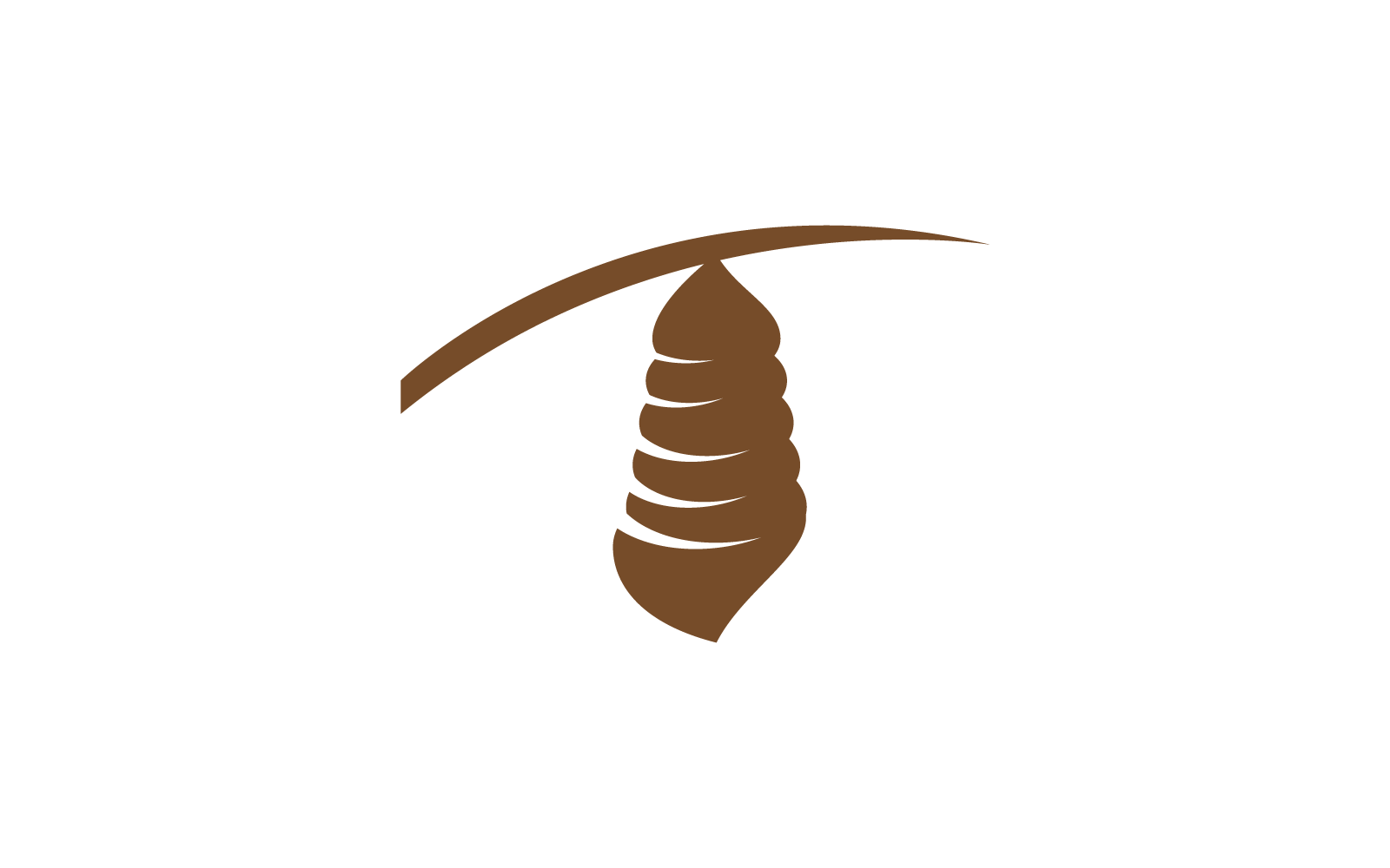 Braunes Cocoon-Illustrationslogo-Symbol-Vektordesign