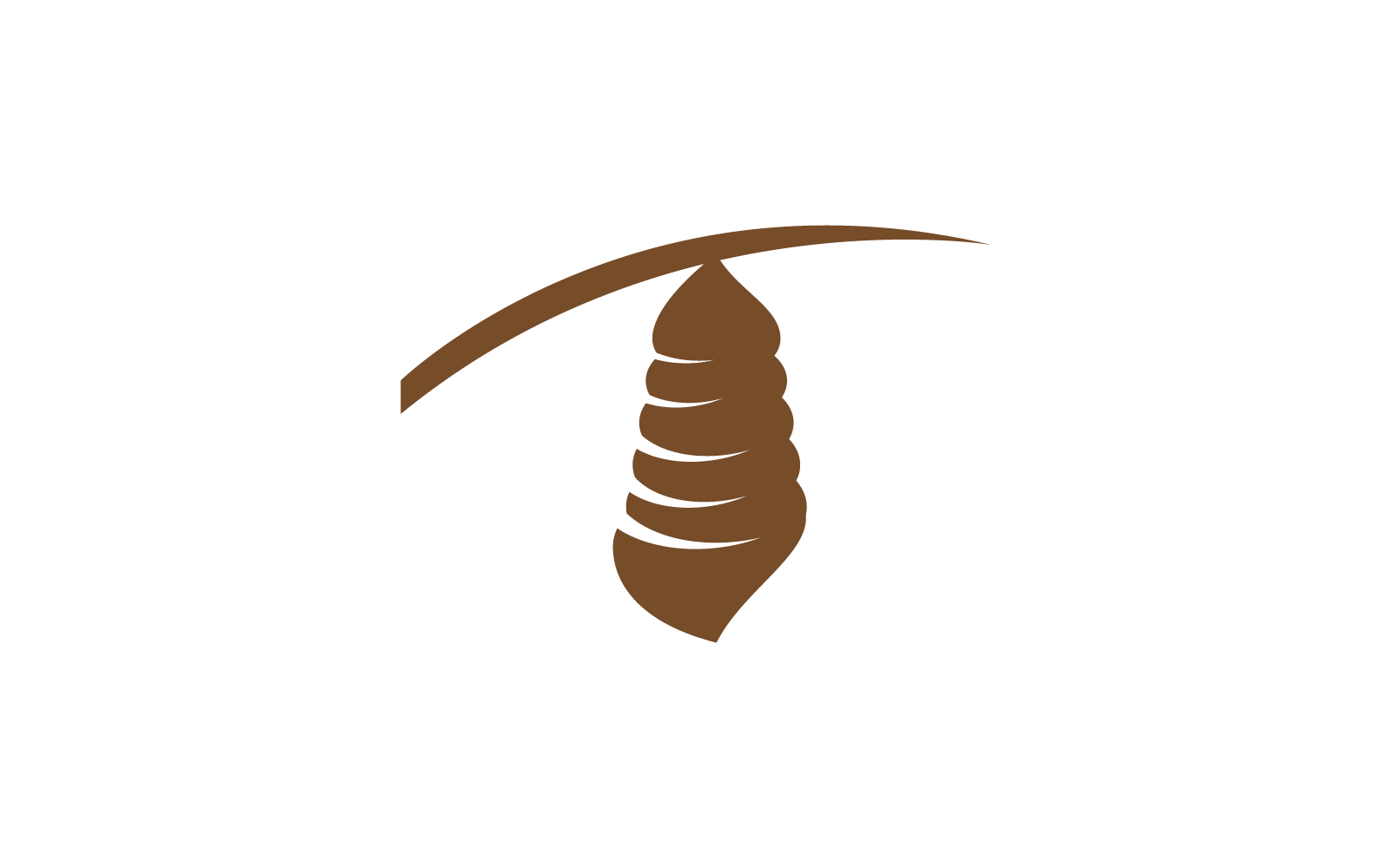 Diseño vectorial de icono de logotipo de ilustración de capullo marrón