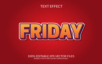 Friday Editable Vector Eps Text Effect Design illustration
