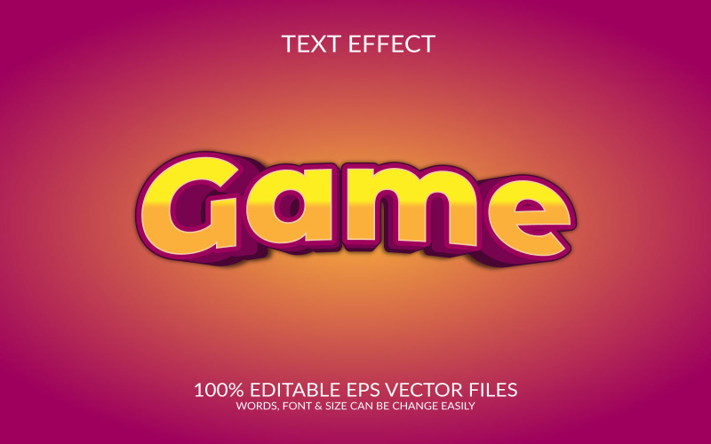 Game fully editable text effect design illustration Illustration