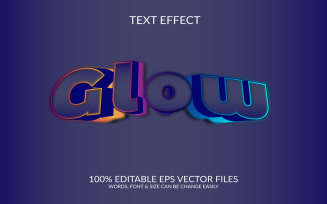 Glow 3D Editable Vector Eps Text Effect Template Design