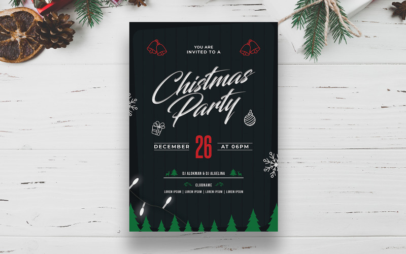Green Christmas Flyer Template Corporate Identity