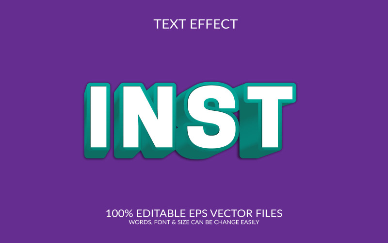 Inst 3D Editable Vector Eps Text Effect Illustration