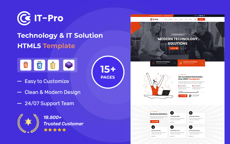 IT-PRO – Technology and IT Solutions HTML5 Template Website Template
