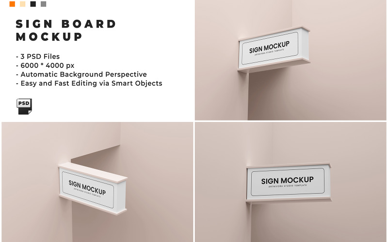 Sign Board Mockup Template Product Mockup