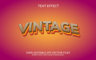 Vintage 3D Editable Vector Eps Text Effect Template Design