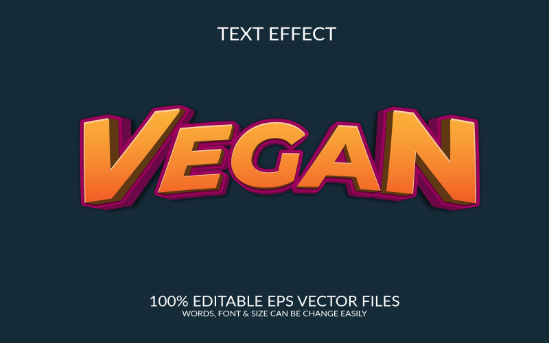 World vegan day 3D Editable Vector Eps Text Effect Template Illustration