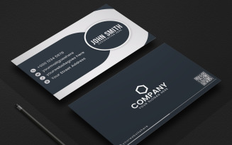 Black and White Modern Business Card
