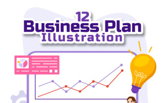 12 Business Plan Vector Illustration