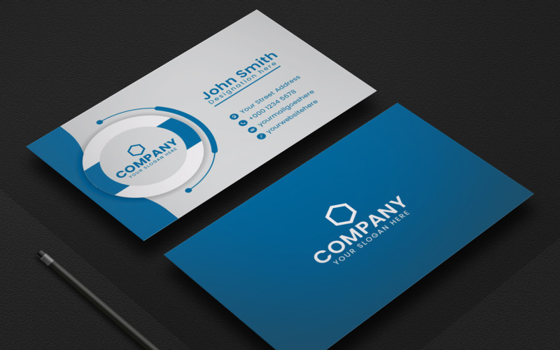 Clean and Professional Business Card Layout Corporate Identity