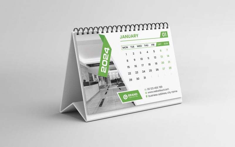 Desk Calendar 2024 Design Template Corporate Identity