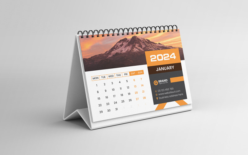 2024 Desk Calendar Design Template Corporate Identity