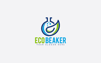 Eco Beaker Logo Design Template