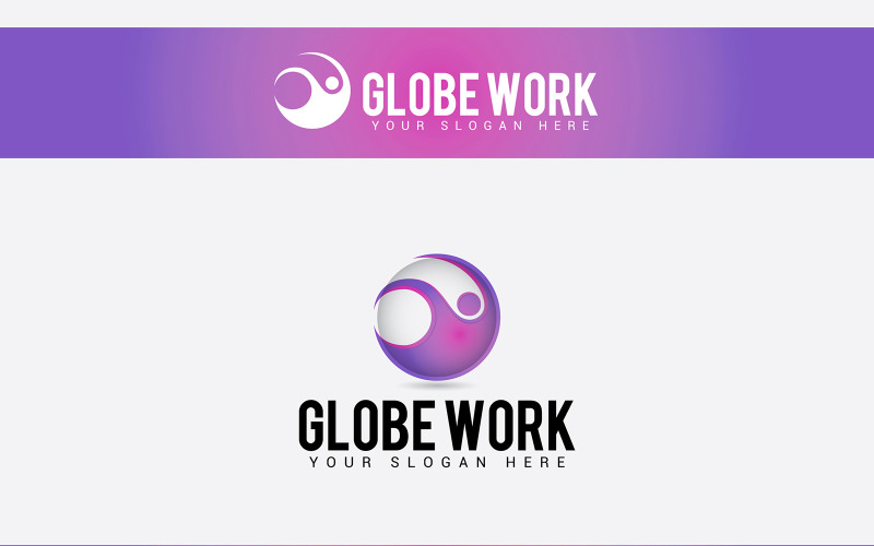 Globe Work Logo Design Template Logo Template