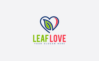 Leaf Love Logo Design Template