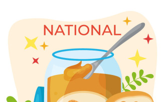 13 National Peanut Butter Day Illustration