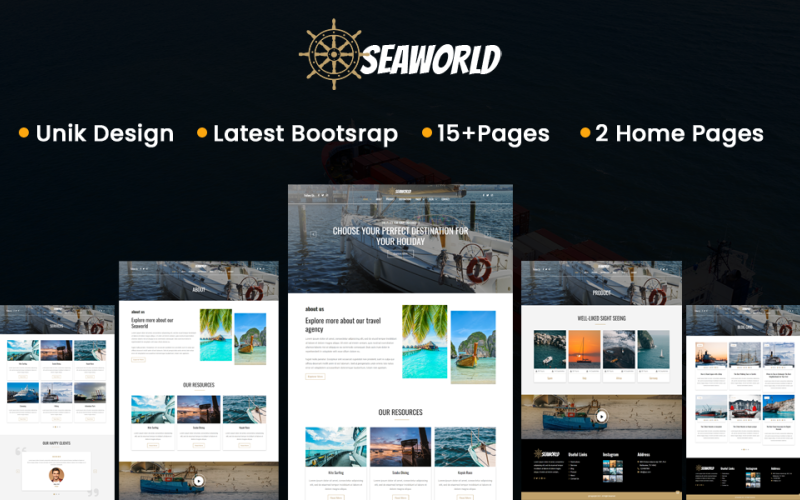Sheworld - Sea Adventure Travel Html Template Website Template