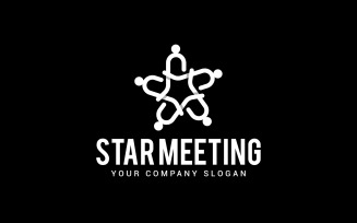 Star Meeting Logo Design Template