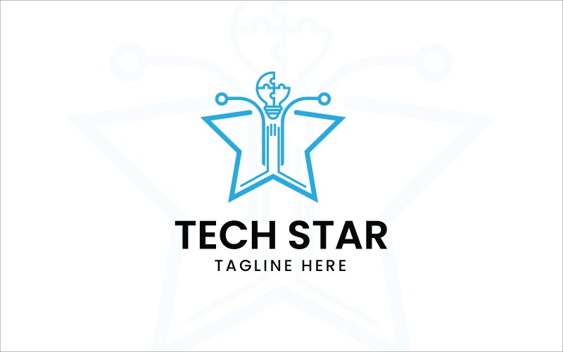 Tech Star Technology Company Logo Logo Template