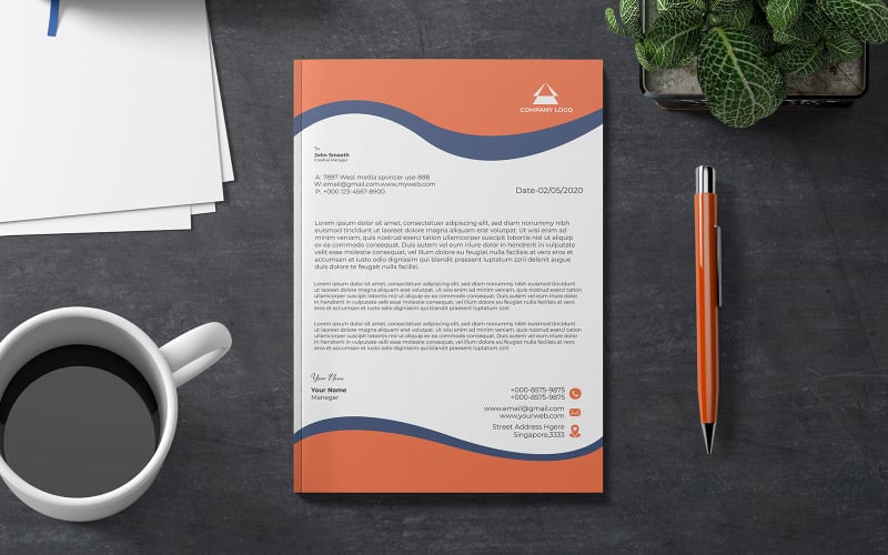Creative Letterhead Template Simple Design_V_02_Free Corporate Identity