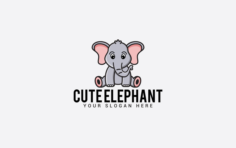 Cute Elephant Logo Design Template Logo Template