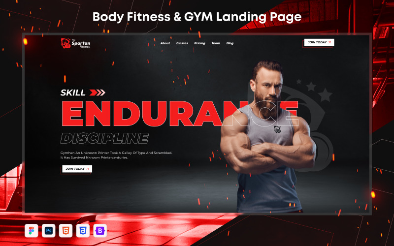 The Spartan Fitness - Gym Landing Page Landing Page Template
