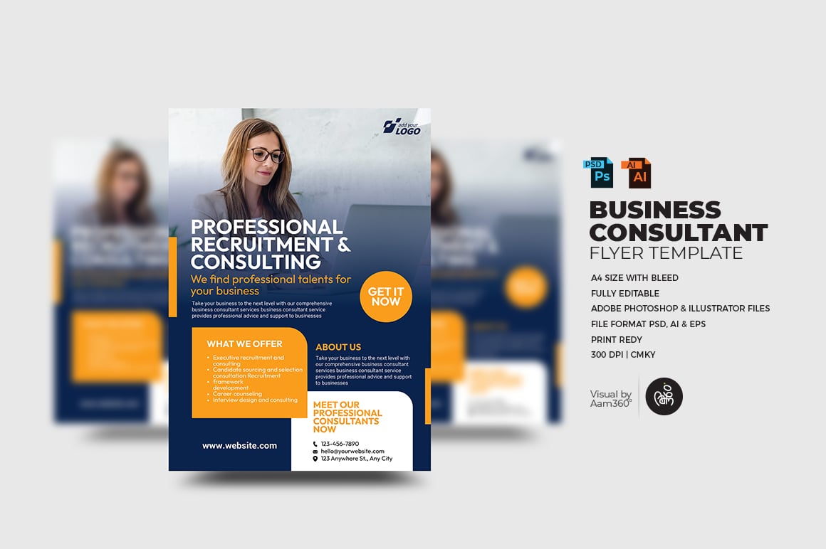 Template #366740 Consultant Flyer Webdesign Template - Logo template Preview