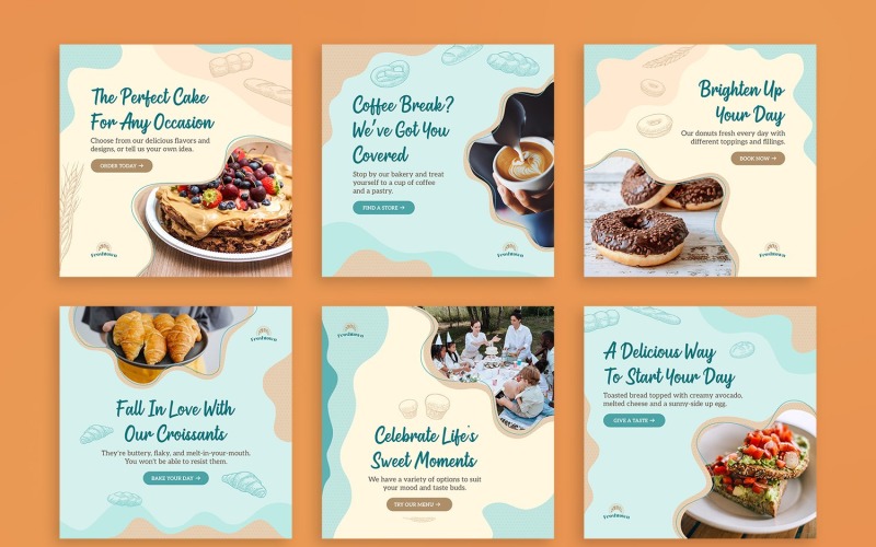 Bakery and Pastry Banner Templates Social Media