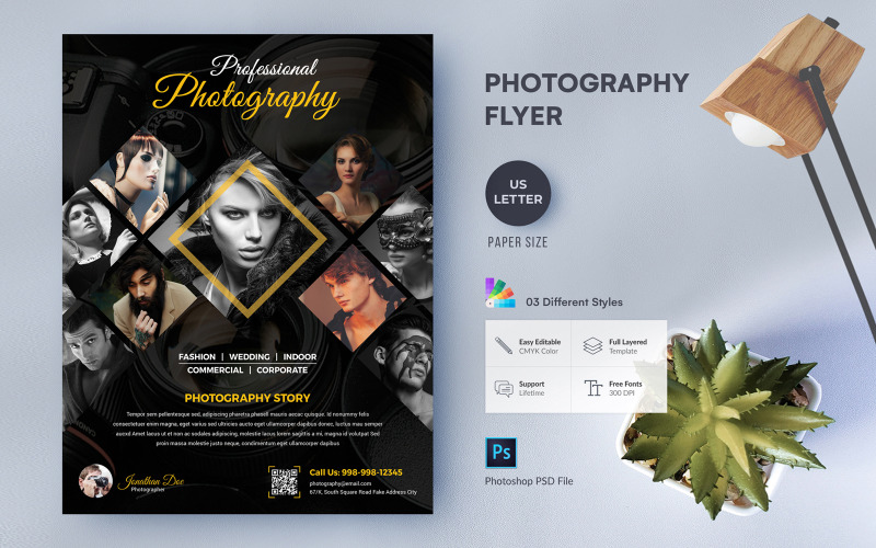 Black and Gold Photography Flyer Corporate Identity