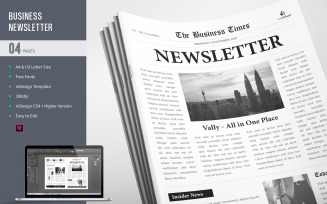 Black and White Business Newsletter Template