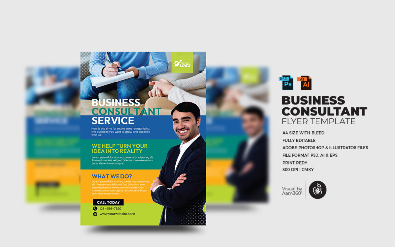 Business Consultant Service flyer Template_V08 Corporate Identity