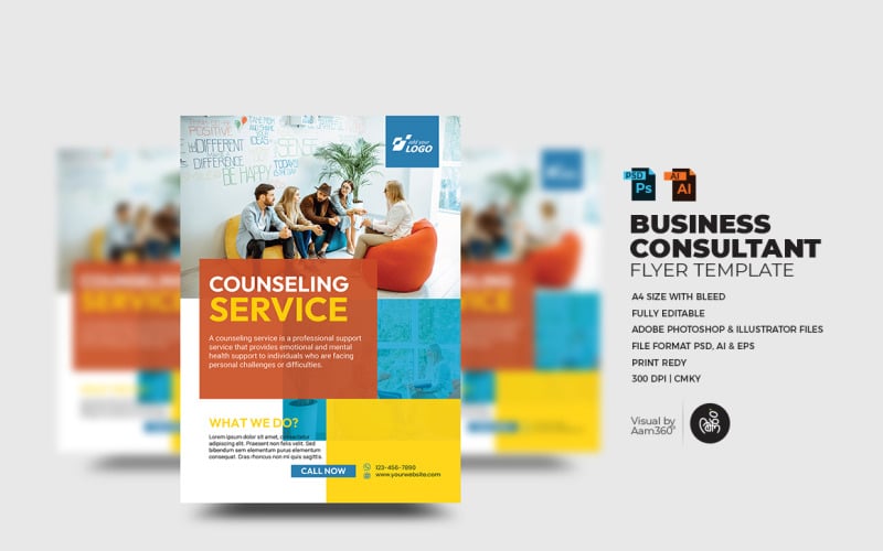 Business Consultant Service flyer Template_V10 Corporate Identity