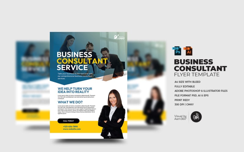 Business Consultant Service flyer Template_V12 Corporate Identity