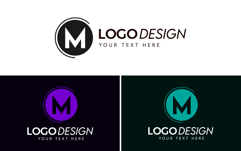 business M logo design, web logo design, profile logo Logo Template