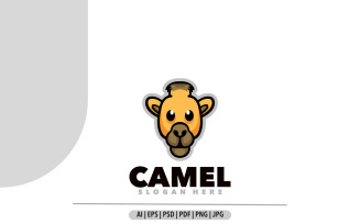 Camel cute cartoon mascot logo design