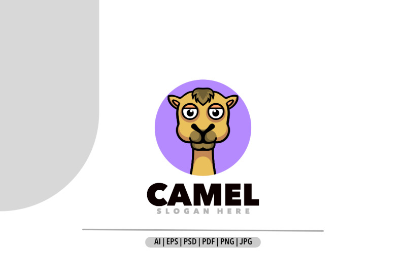Camel label mascot logo design illustration Logo Template