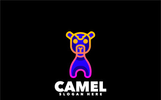 Camel line symbol gradient logo design
