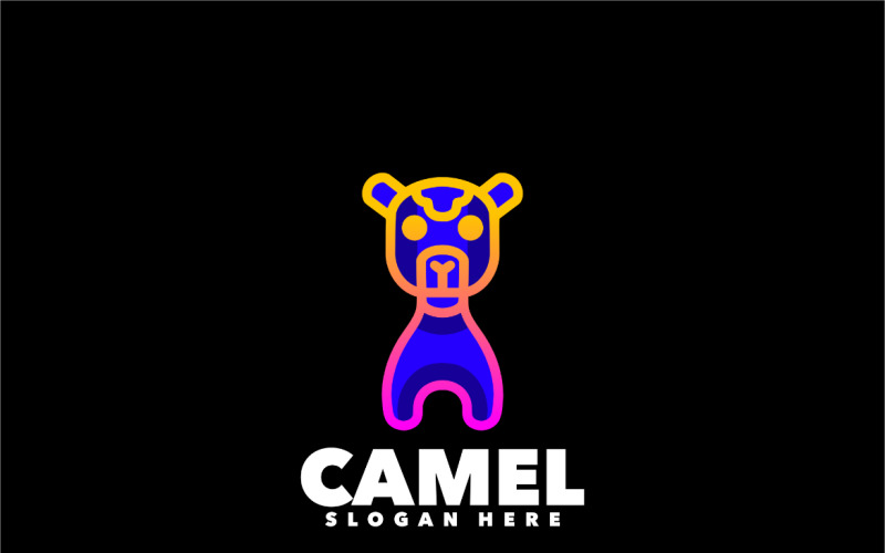 Camel line symbol gradient logo design Logo Template